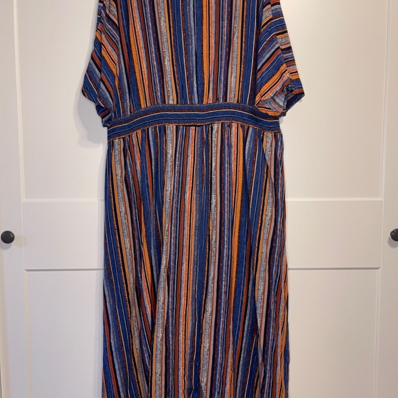 Bloomchic Striped Contrast Dolman Sleeve Flutter Dress - Picture 3 of 3